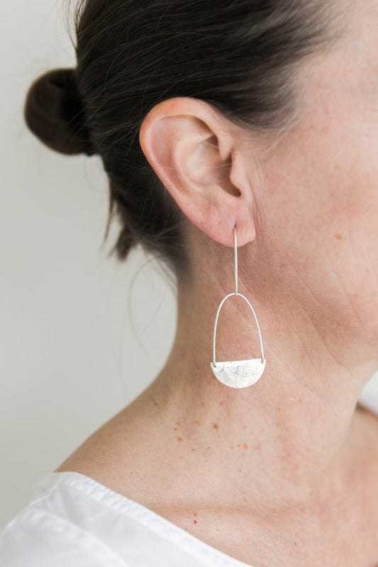 Large Basket Earrings, Sterling