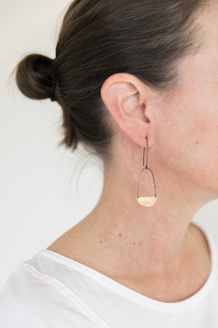 Medium Basket Earrings, Sterling