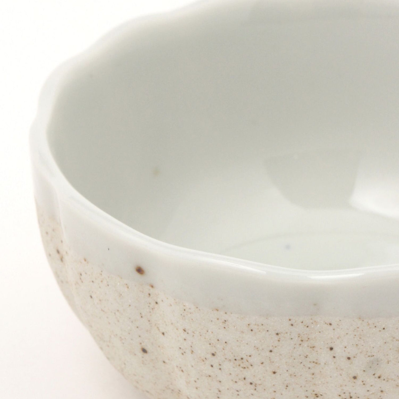 Mino Ware Pumpkin Shaped Mini Bowl, White