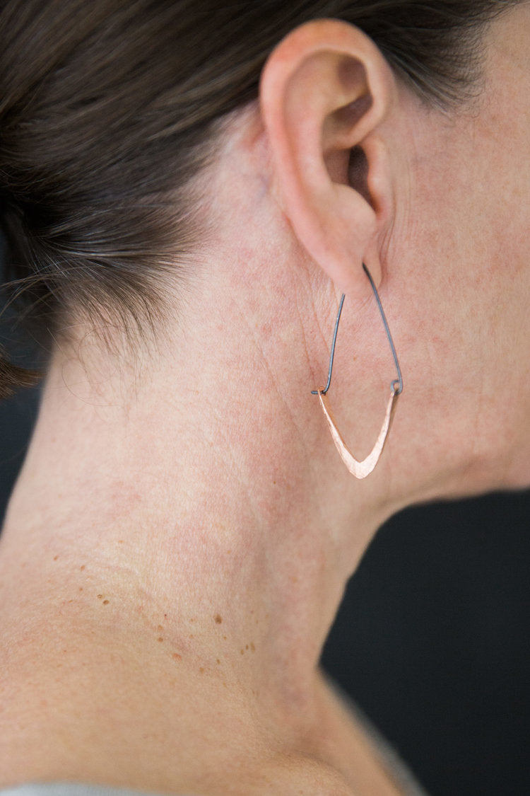 V's Earrings, Sterling