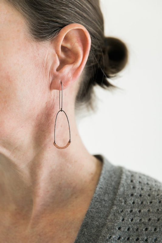 Medium Egg Earrings, Brass/OxiSS