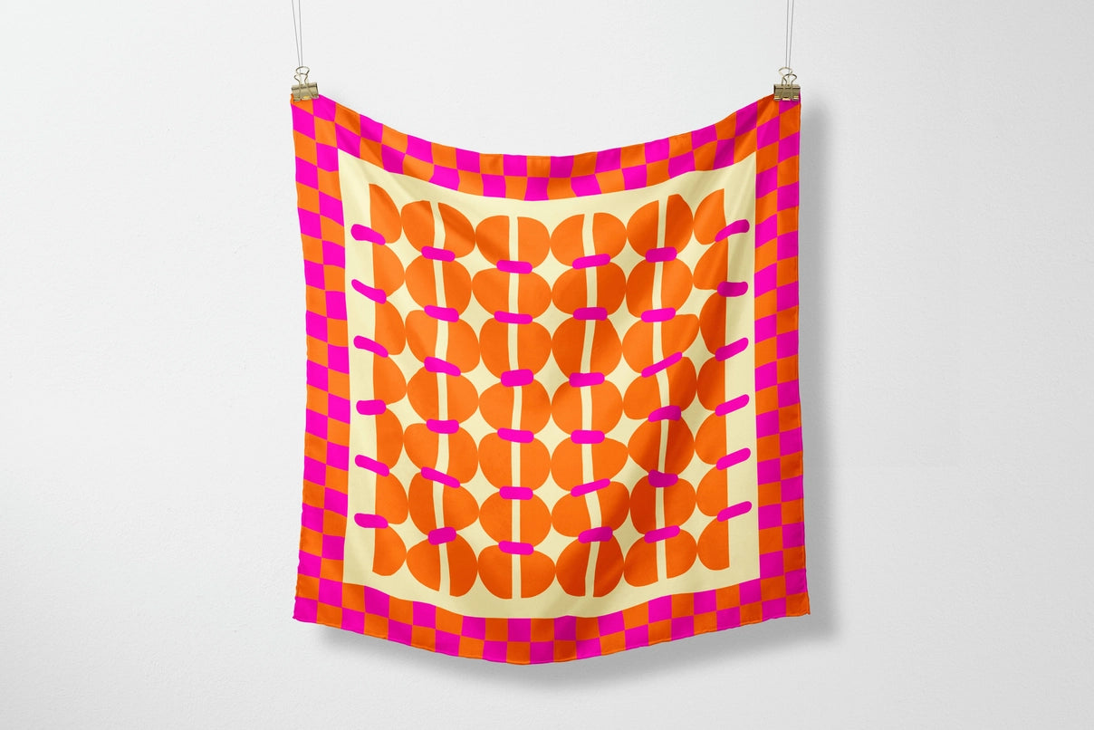 Pink Mimosa Satin Scarf
