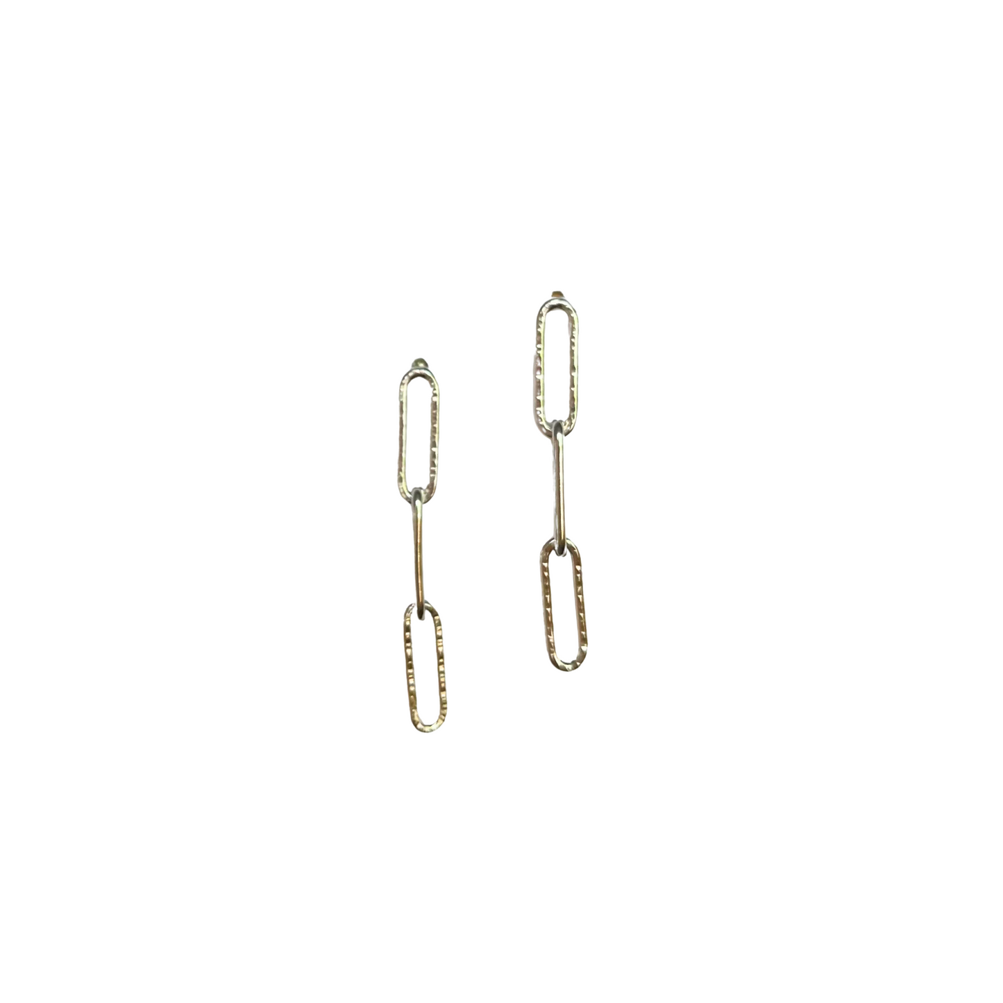 Oval Chain Earrings, Silver