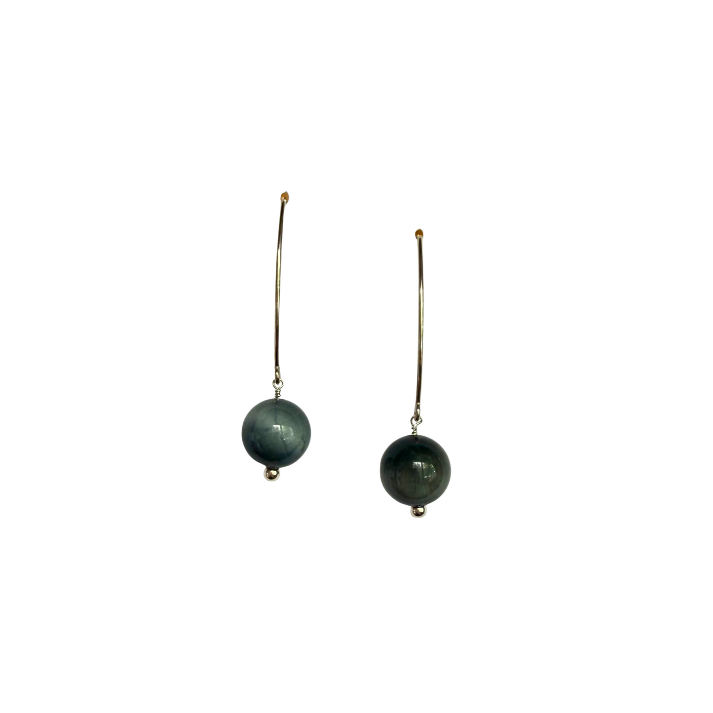 Laila Earrings, Cat's Eye, Silver