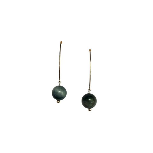 Laila Earrings, Cat's Eye, Silver