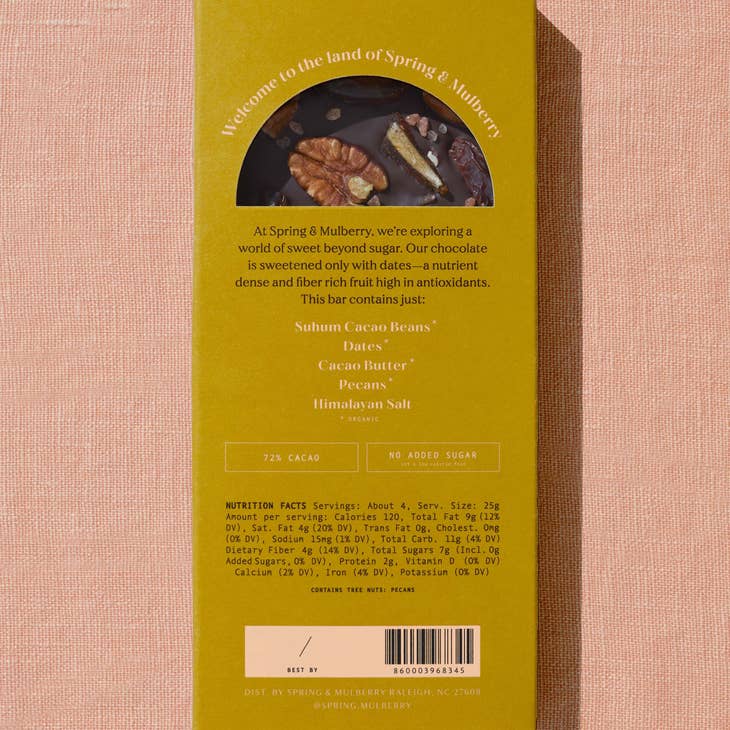Medjool Dates, Pecans, Himalayan Salt Chocolate Bar