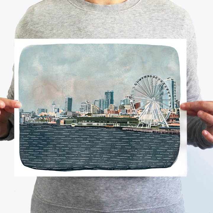 Seattle Ferris Wheel Print 11 x 14"