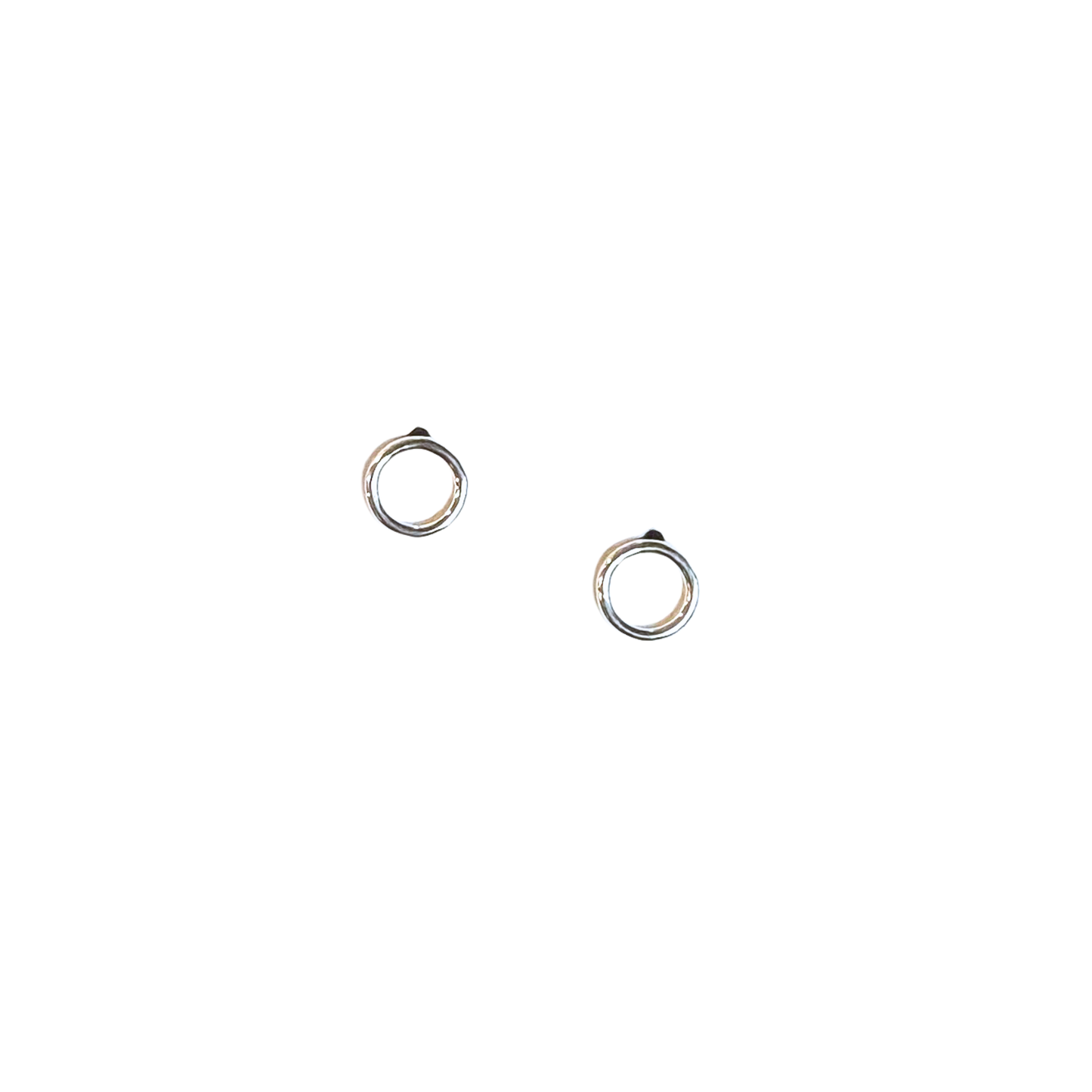 Circle Studs, Silver