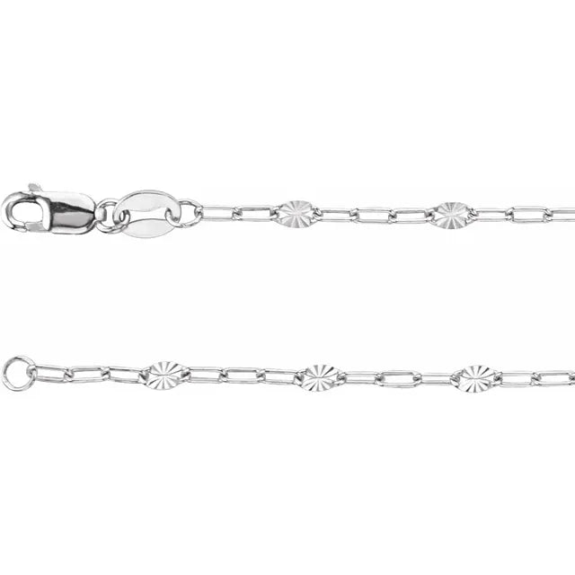 Starburst Paperclip Chain Necklace, Silver