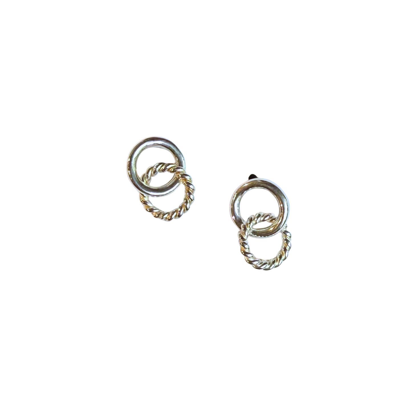 Double Hoop Studs, Silver