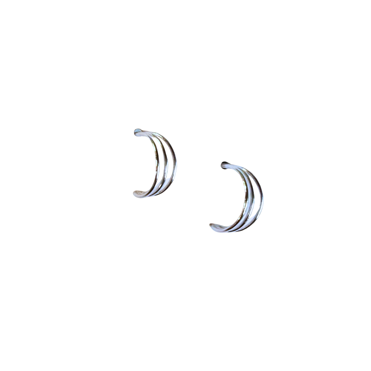 Triple Cuff Studs, Silver