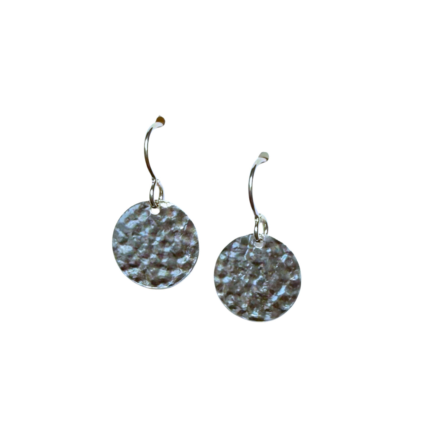Sequin Earrings, Silver