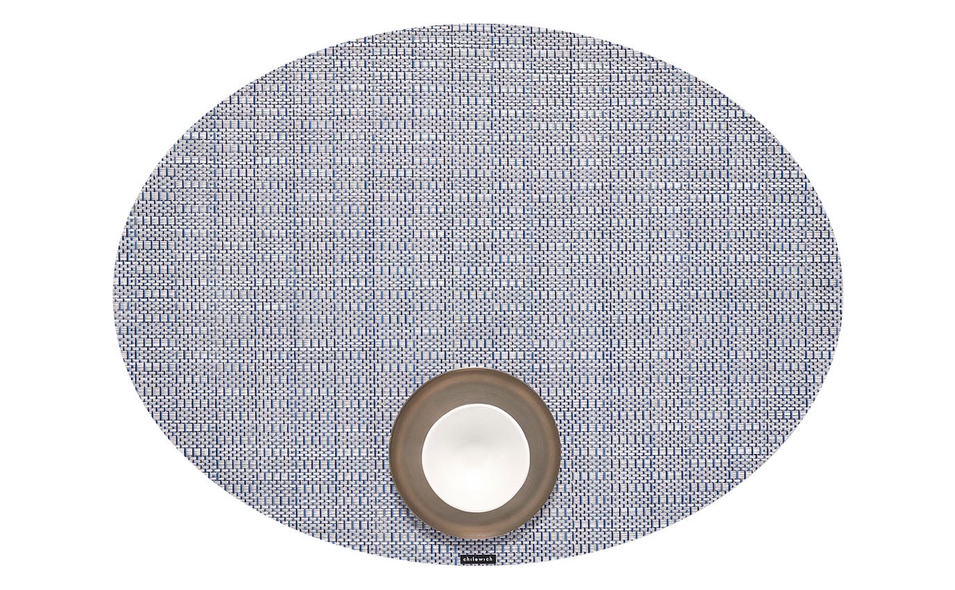 Placemat Thatch Rain Oval 14x19