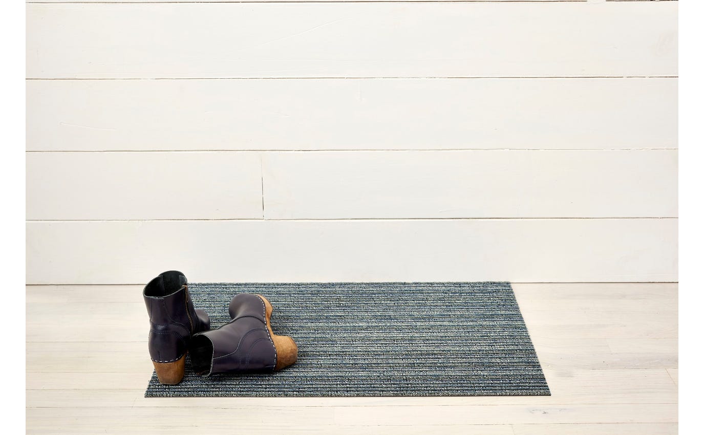 Skinny Stripe Forest Shag Doormat 18x28