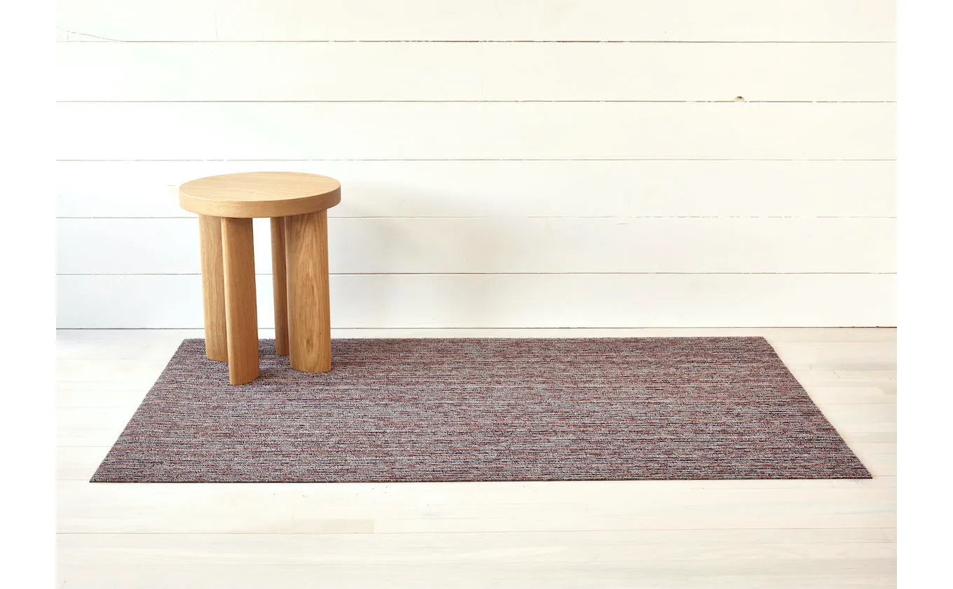 Skinny Stripe Mulberry Shag Doormat 18x28