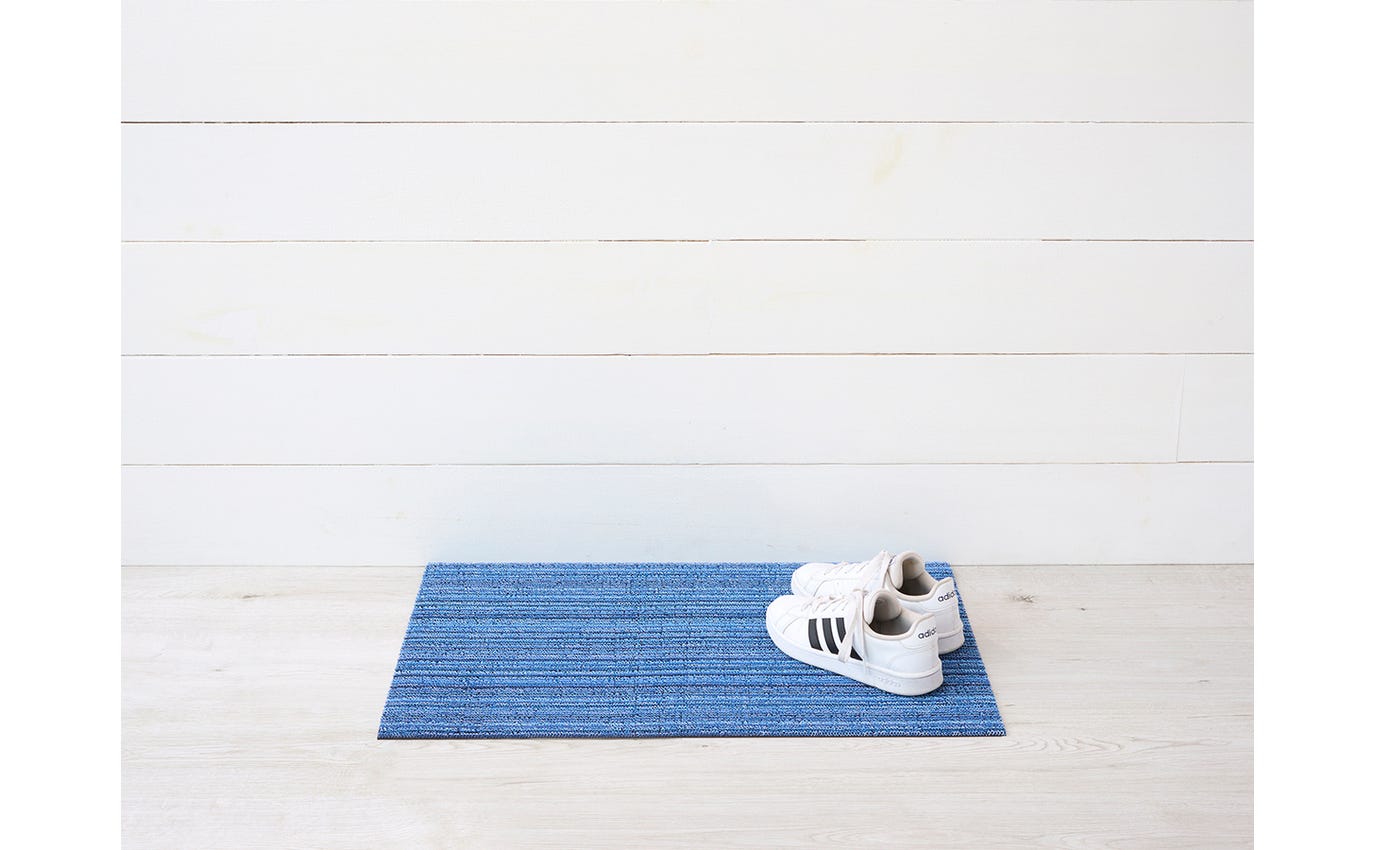 Skinny Stripe Ocean Shag Doormat 18x28