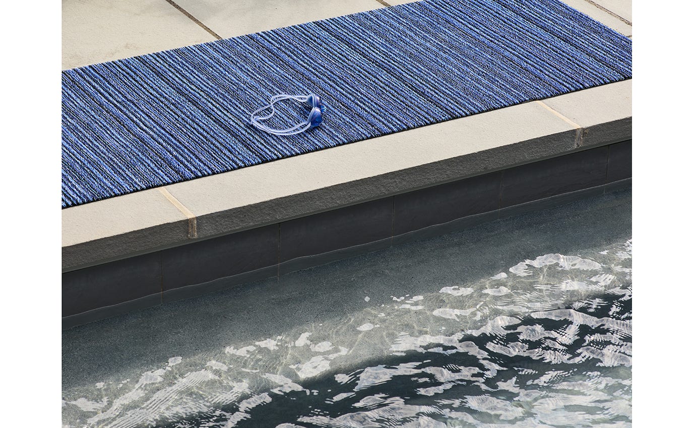 Skinny Stripe Ocean Shag Doormat 18x28