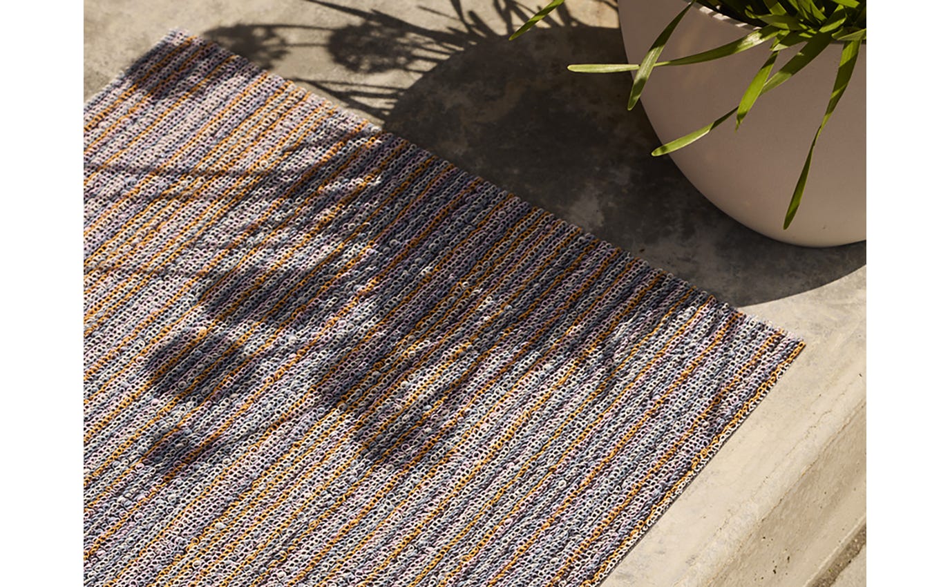 Skinny Stripe Periwinkle Shag Utility 24x36