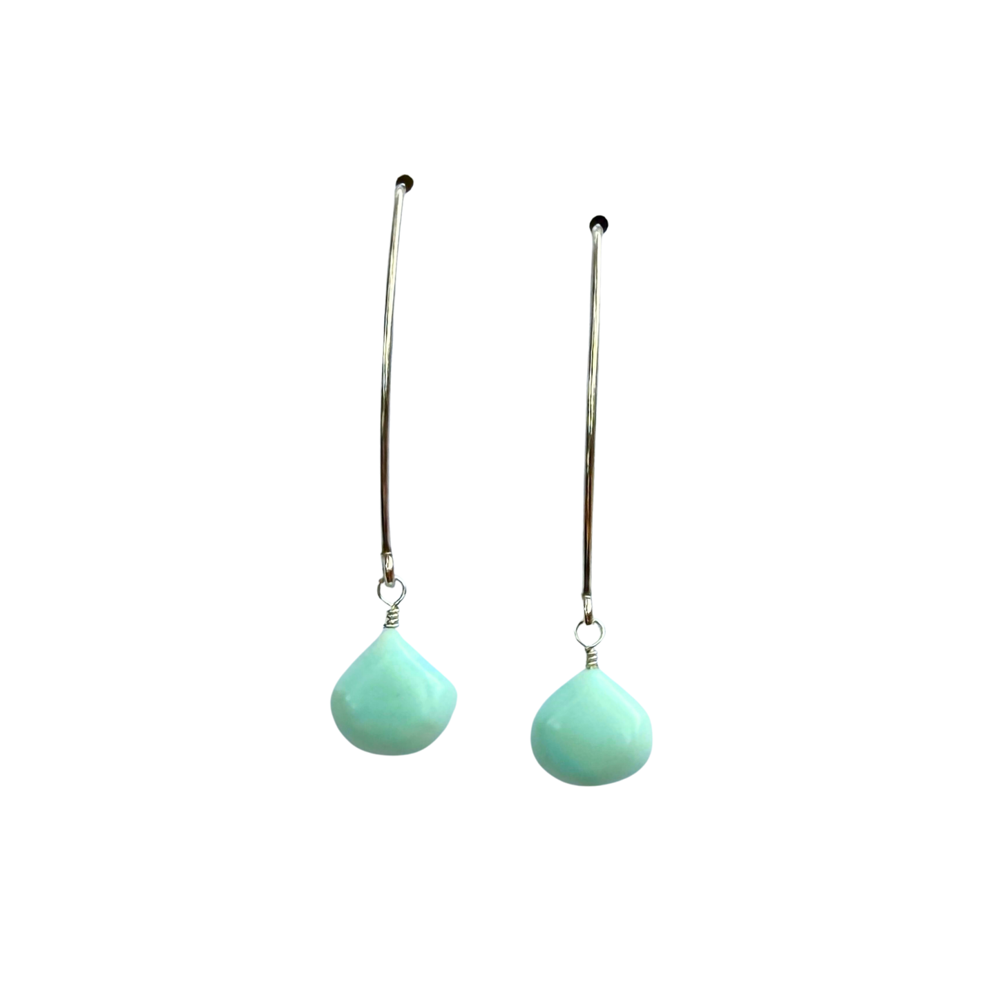 Laila Earrings, Peruvian Opal Drops, Silver