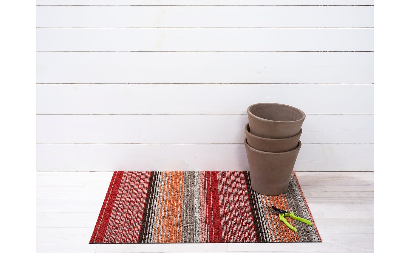 Pop Stripe Paprika Shag Utility Mat 24x36