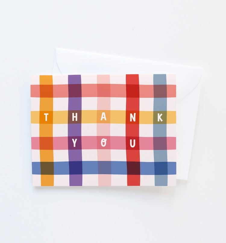 Gingham Thank You Card Set