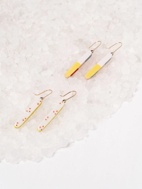 Running Stitch Earrings - Colorblock