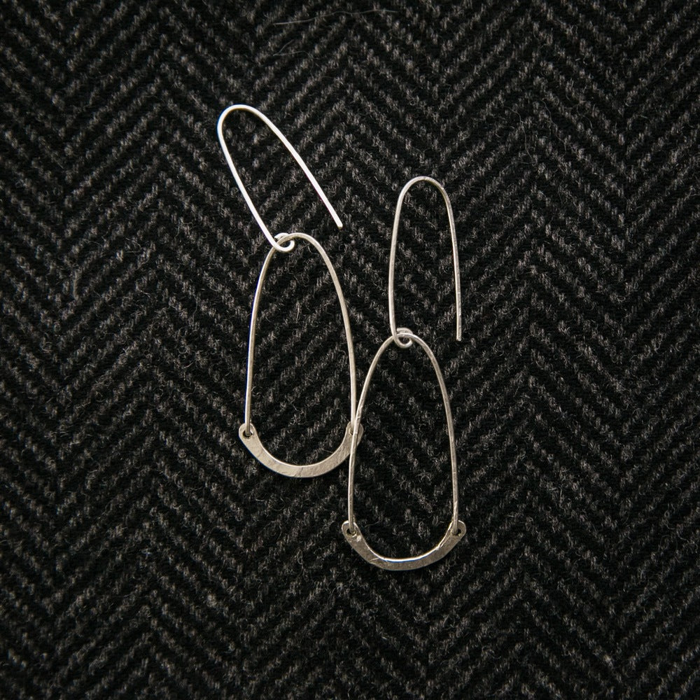Medium Egg Earrings, Sterling