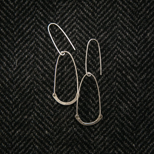 Medium Egg Earrings, Sterling