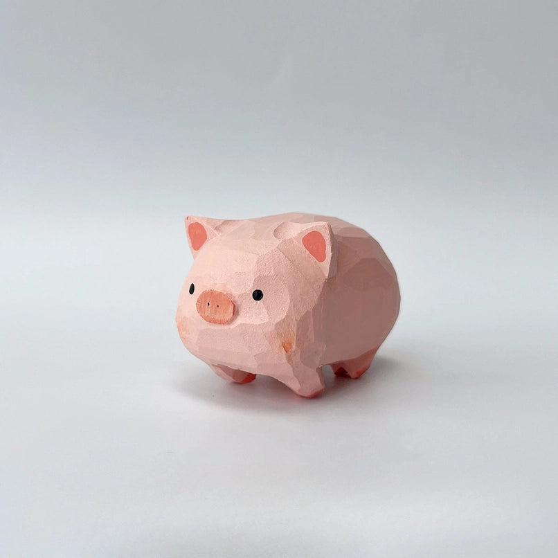 Handcarved Wooden Pig