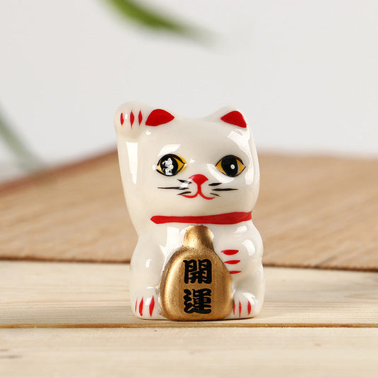 Lucky Cat Ornament, White