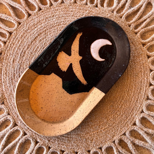 Desert Silhouette Dish: Hawk