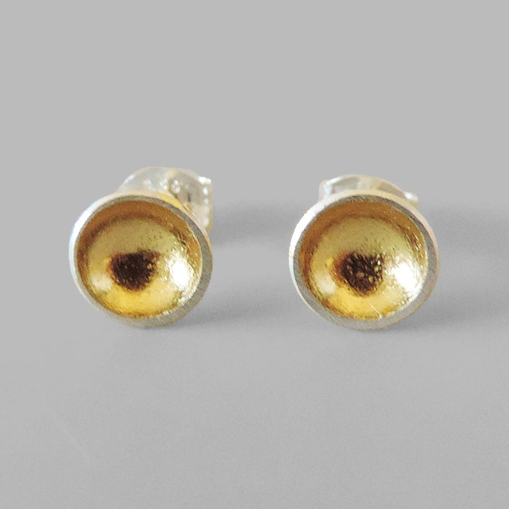 Bright Simple Mixed Metal Goldie Studs