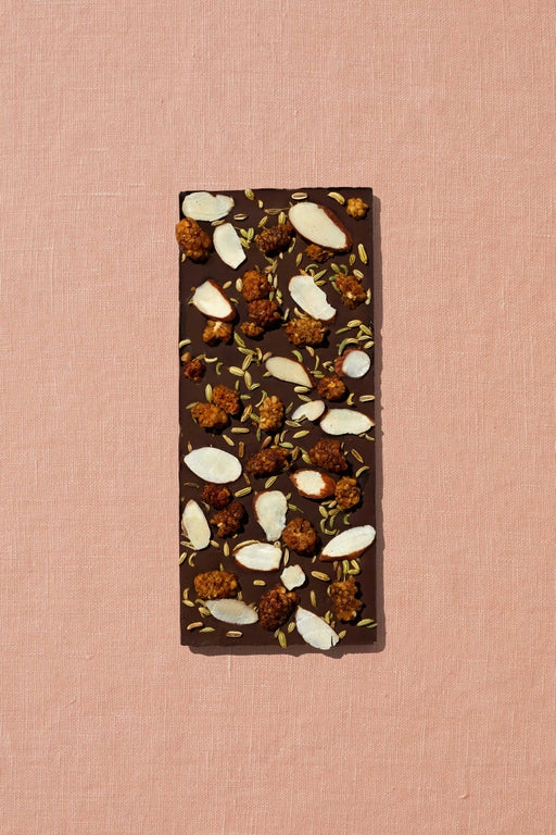 White Mulberry, Almond, Fennel Dark Chocolate