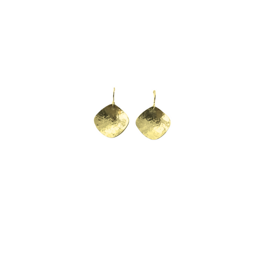 Cushion Earrings, French, 24k Vermeil