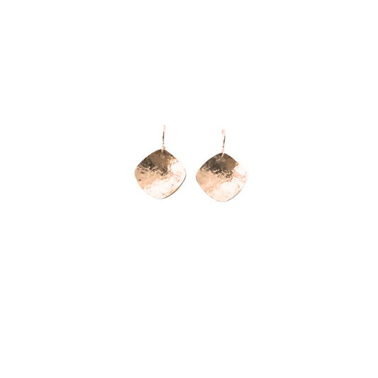 Cushion Earrings, French, Rose Vermeil