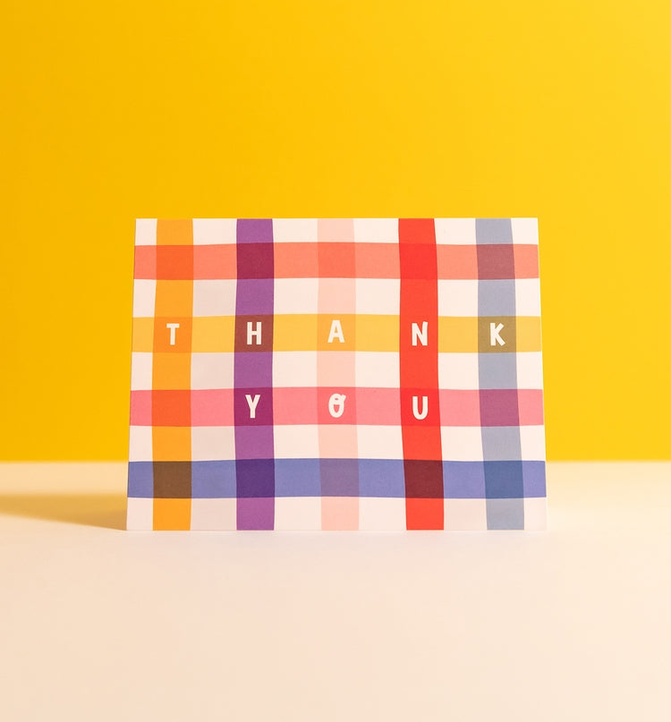 Gingham Thank You Card Set
