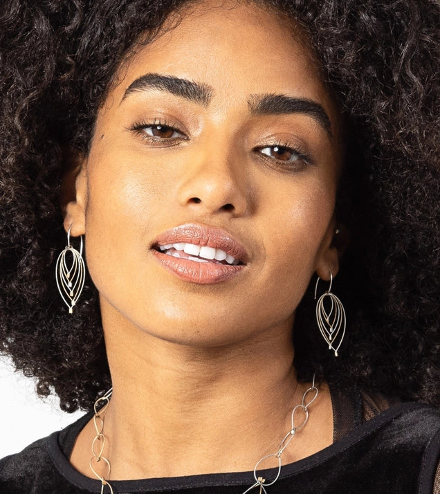 Small Tears Hook Earrings, Ombre + Gold