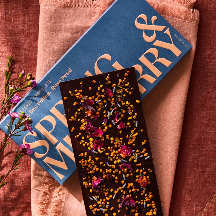 Lavender, Bee Pollen, Rose Petal Chocolate Bar