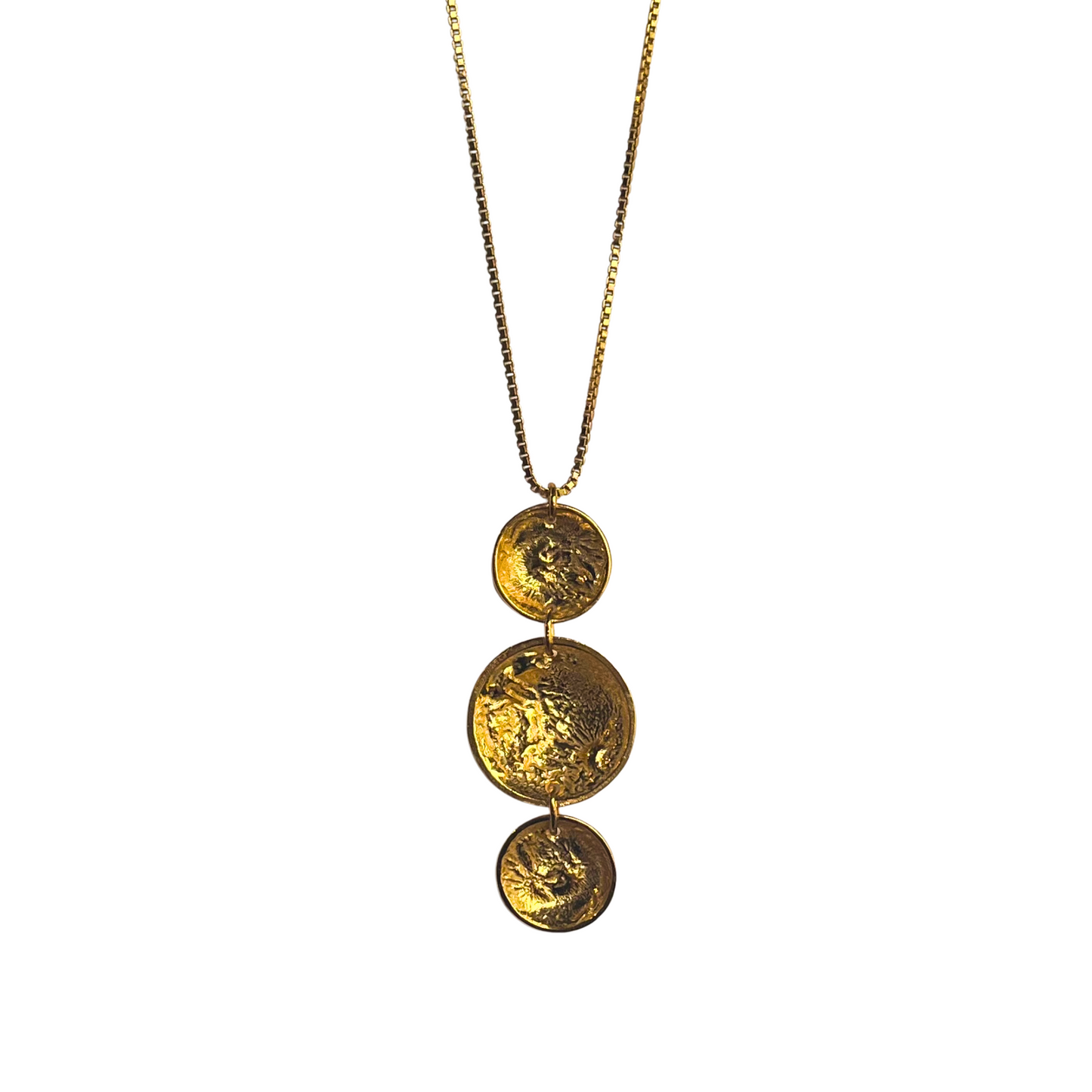 Lunar Landing Triple Necklace, 24k Vermeil
