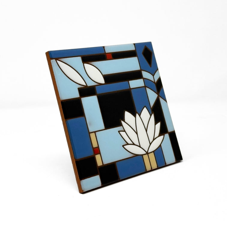 Waterlilies, Hand-glazed Art Tile