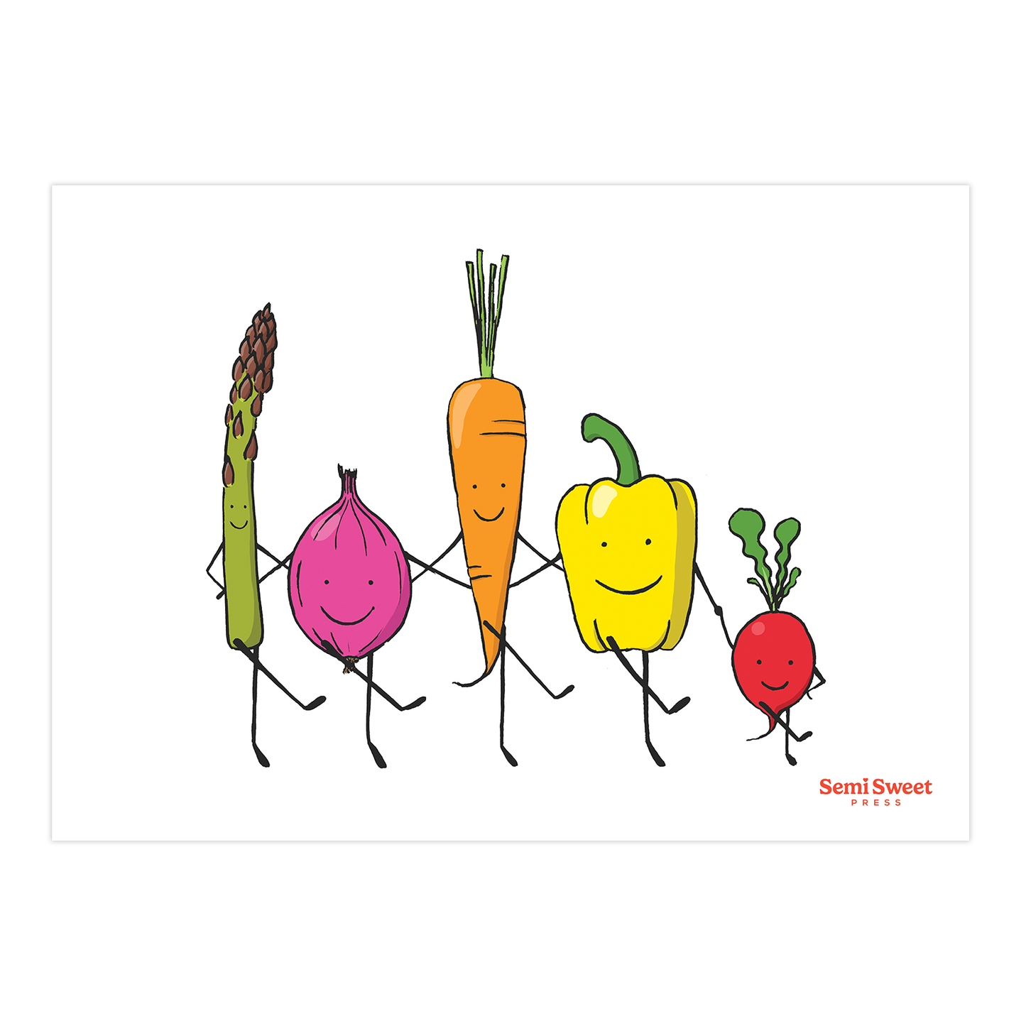 Dancing Veggies Art Print, 8x10