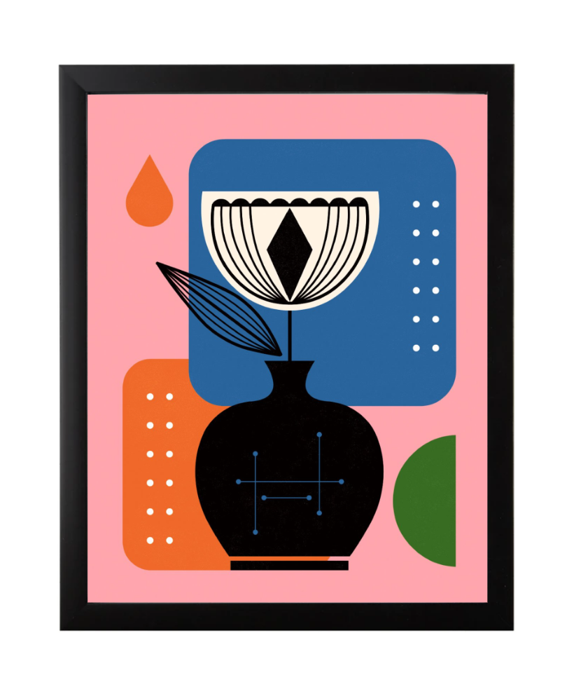 Abstract Tulip Print, Framed