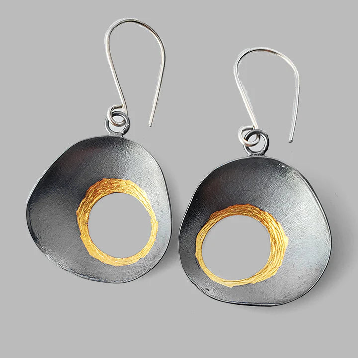 Celestial Earrings - Gold & Ox Silver