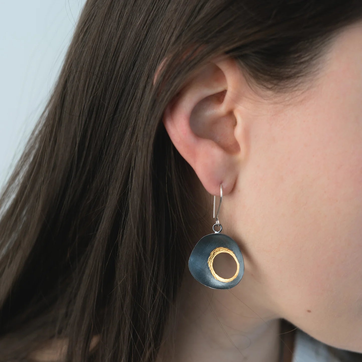 Celestial Earrings - Gold & Ox Silver