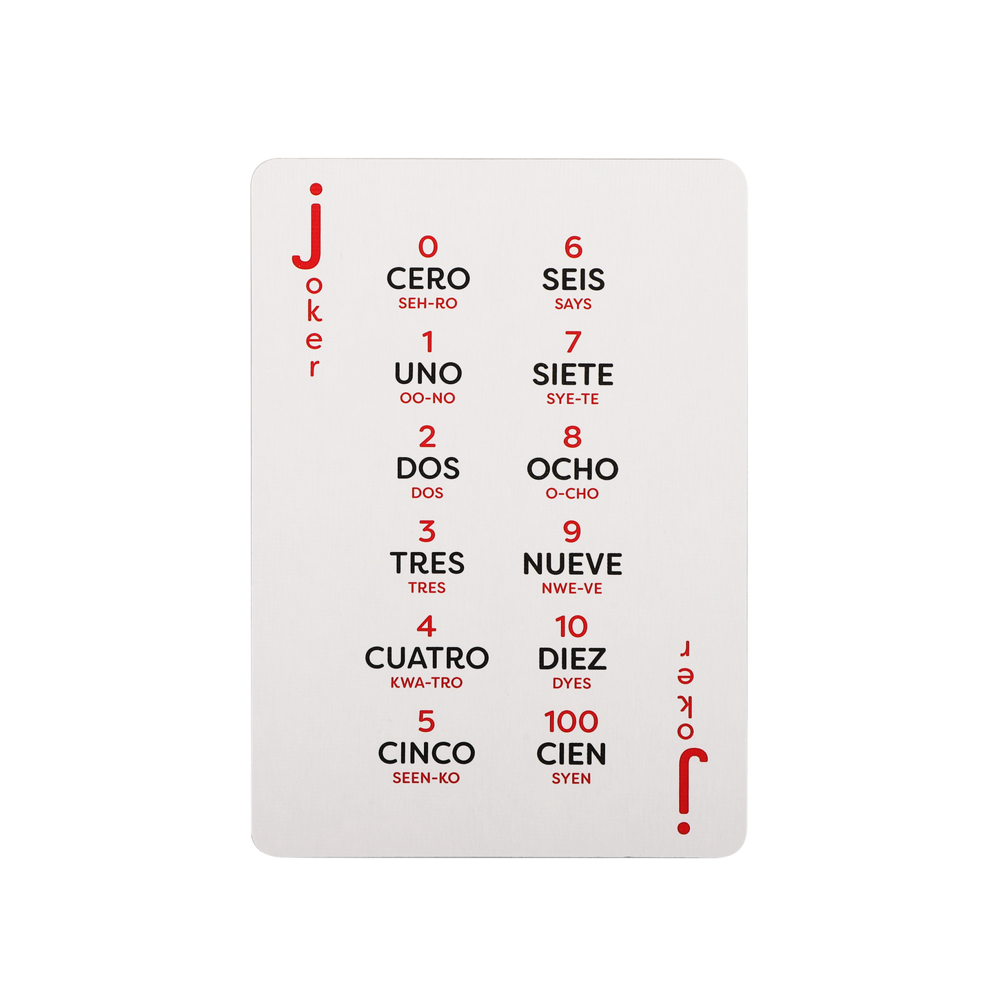 Spanish Language Playing Card - CB