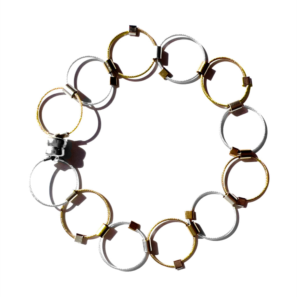 Hyphen Bracelet - Gold+Silver 2Tone