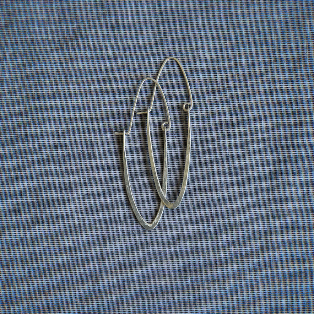 Long V's Earrings, Sterling