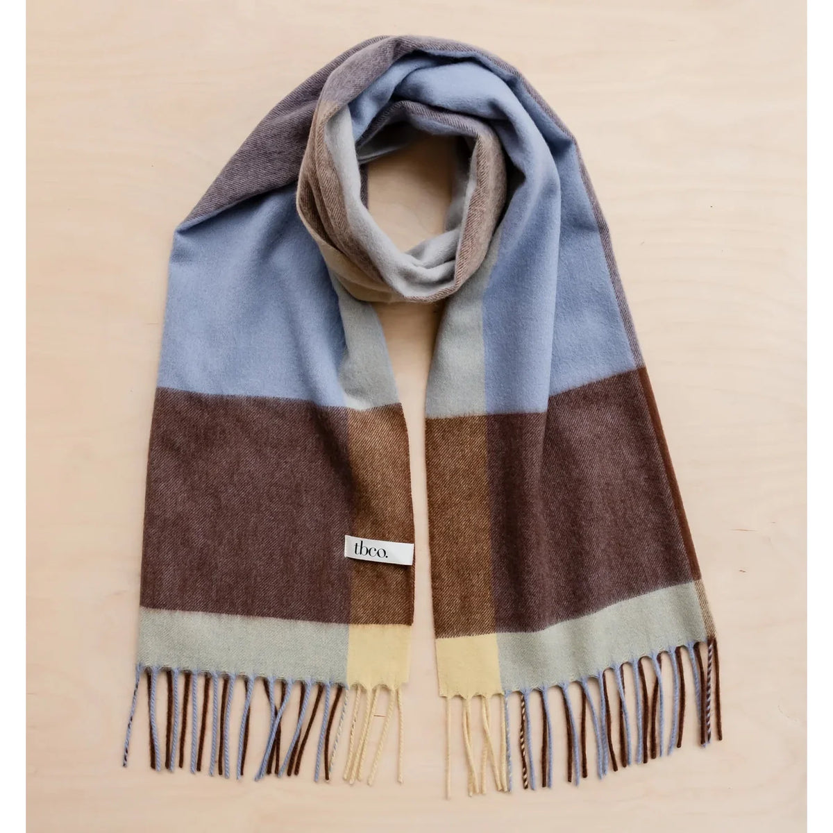 Lambswool Oversized Scarf, Lilac Edge Check