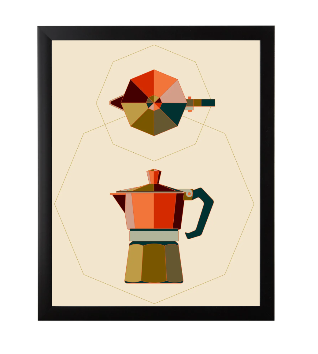 Moka Pot 11x14, Framed