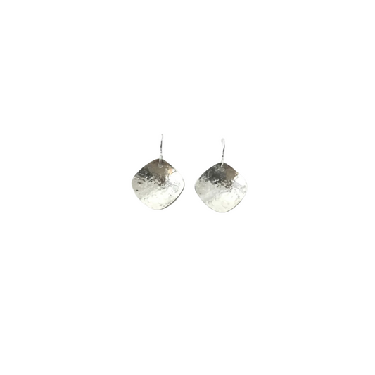 Cushion Earrings, French, Silver